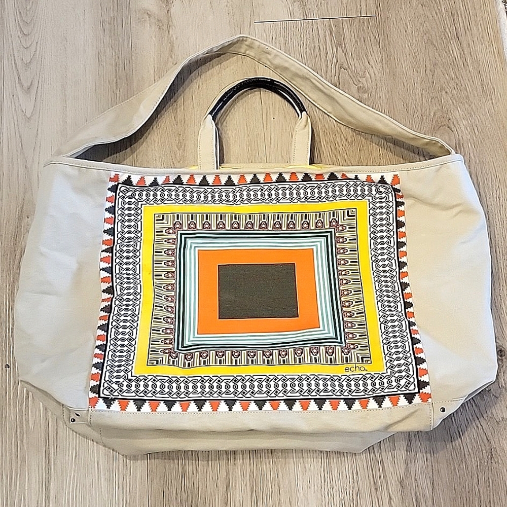 🍃 echo Design large Beach tote shoulder Strap